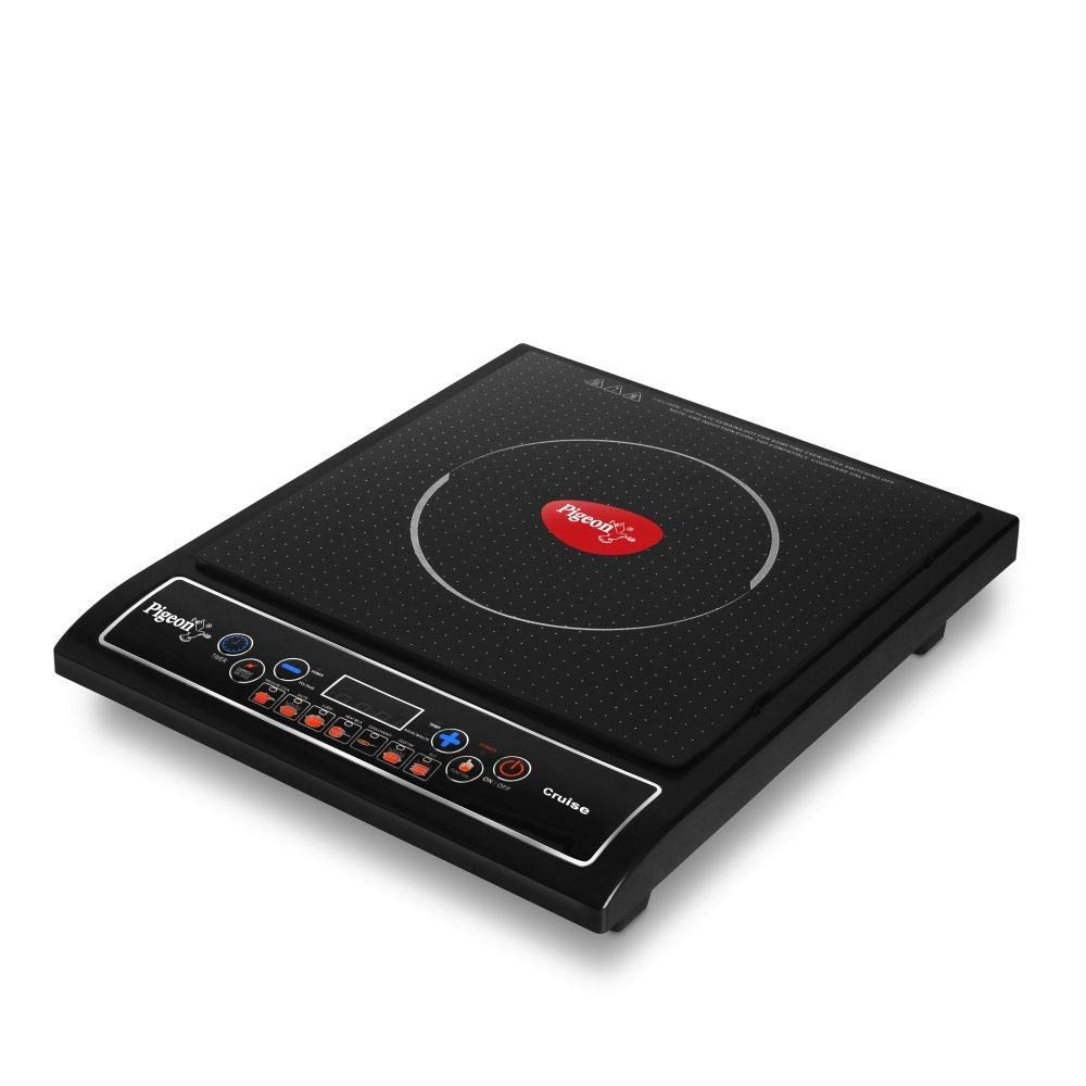 Pigeon Cruise 1800 watt Induction Cooktop (12303) with Touch Button, Induction Stove comes with 7 Preset Menus and Auto-Shut Off features (Black)