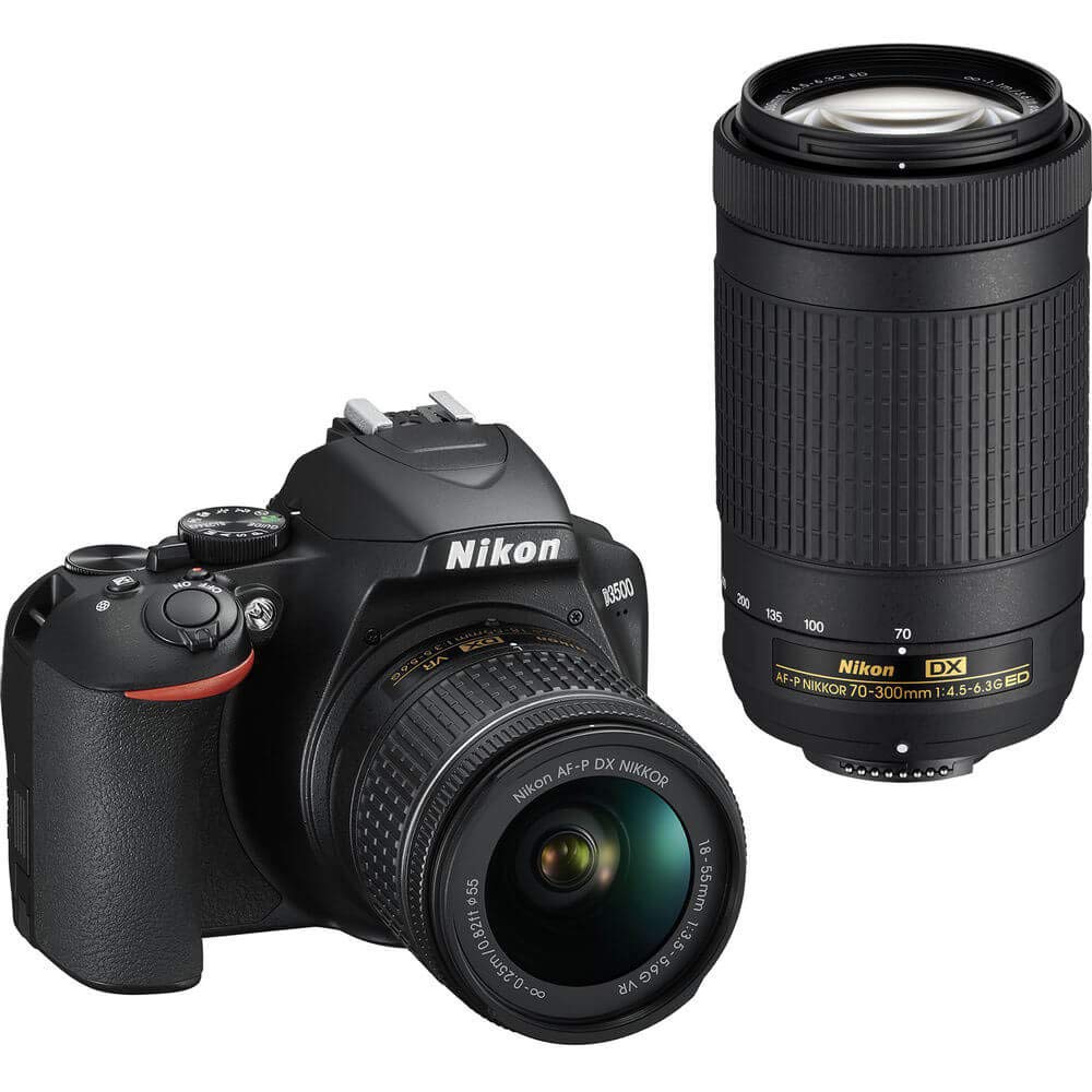 Nikon D3500 DX-Format DSLR Two Lens Kit with AF-P DX Nikkor 18-55mm f/3.5-5.6G VR & AF-P DX Nikkor 70-300mm f/4.5-6.3G ED (Black)
