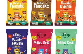 Slurrp Farm Healthy Breakfast and Snacks Trial Pack Combo, Millet Pancake and Dosa Mix, 300g (Pack of 6, 50g Each)